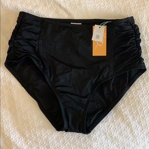 Kona Sol Black High Waisted Swim Bottoms - M
